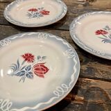 Lot 3 plates Digoin Sarreguemines model Juliette
