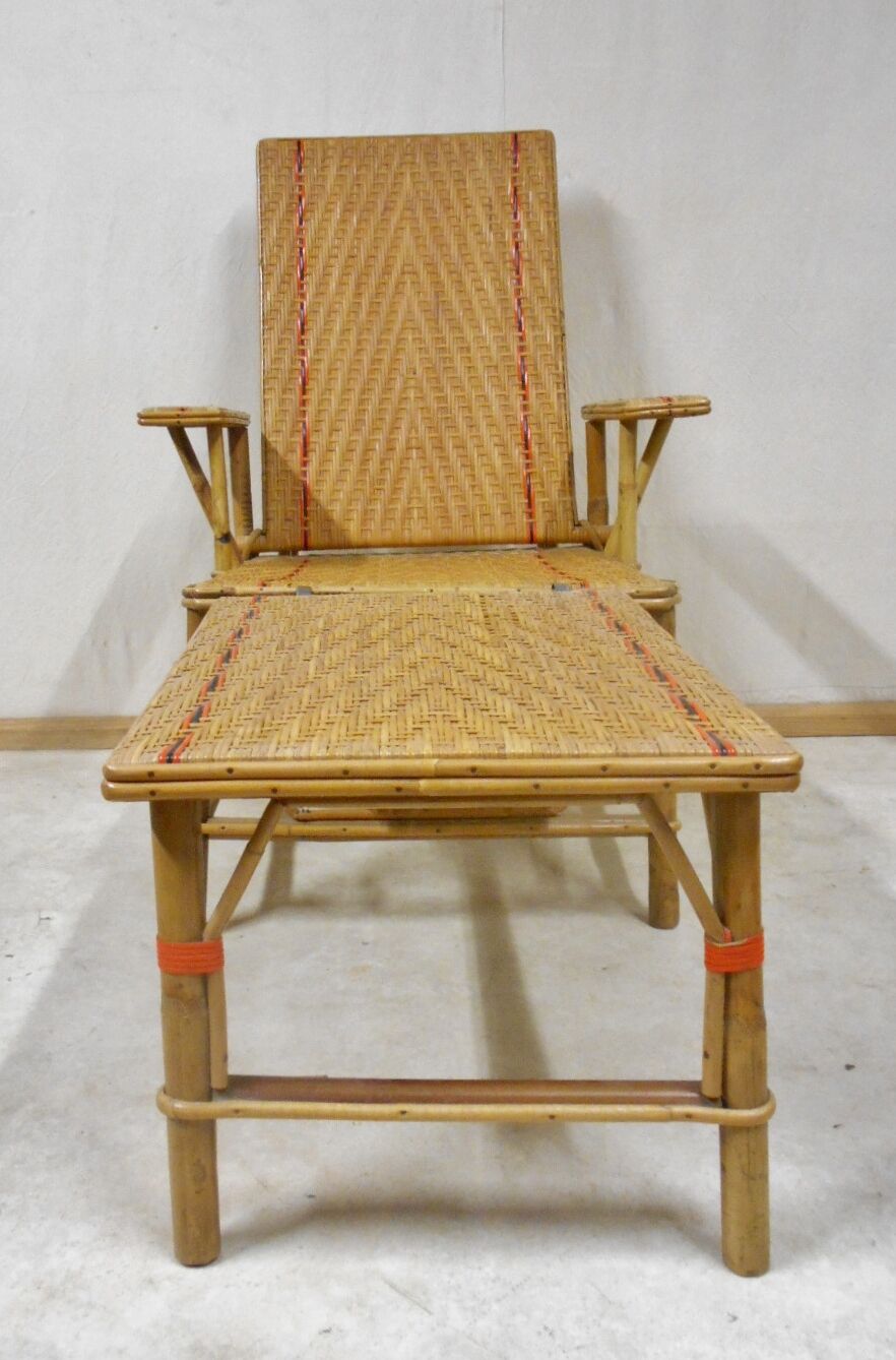 Wicker and rattan lounger
