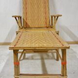 Wicker and rattan lounger
