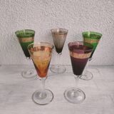 Set of 5 Murano glass flutes