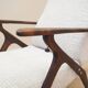 Beech armchair, Italian design, 1970s, production: Italy