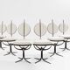 Set of 6 brutalist wrought iron and alcantara chairs from 1990.