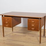 Bureau en teck autoportant de style moderne du milieu du XXe siècle, Danemark, années 1960