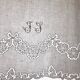 thread sheet 2 people, monogrammed J.S, in Embroidery Richelieu