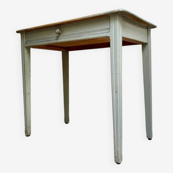 Table, bureau 1 tiroir en bois gris