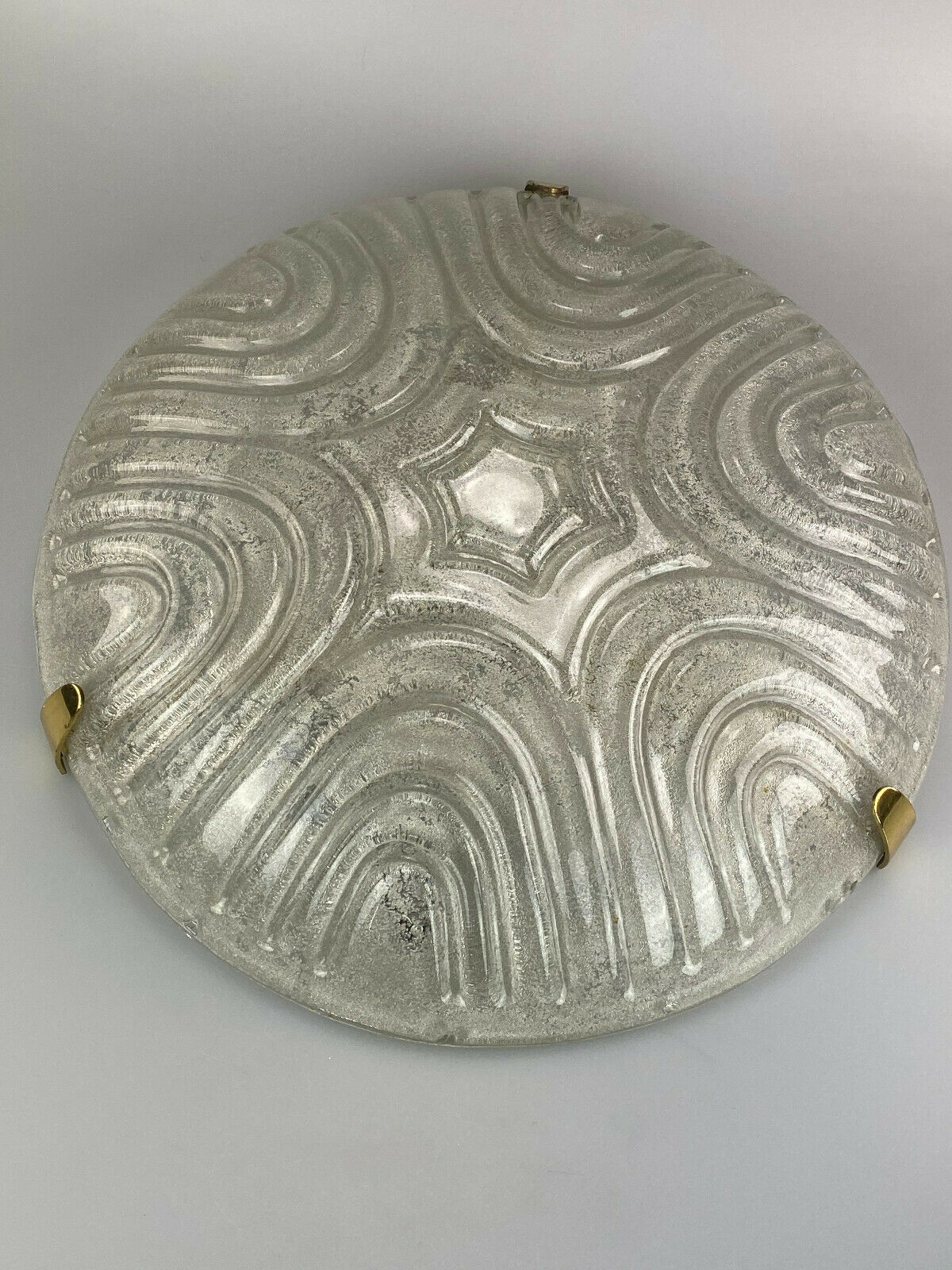 Flush Mount Ceiling Light Ice Glass Hillebrand 60s