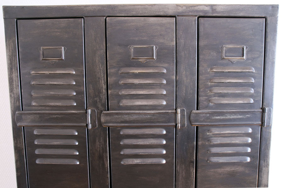 Former locker room metal industrial 3 doors.
