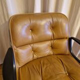 Charles Pollock leather office chair for Knoll