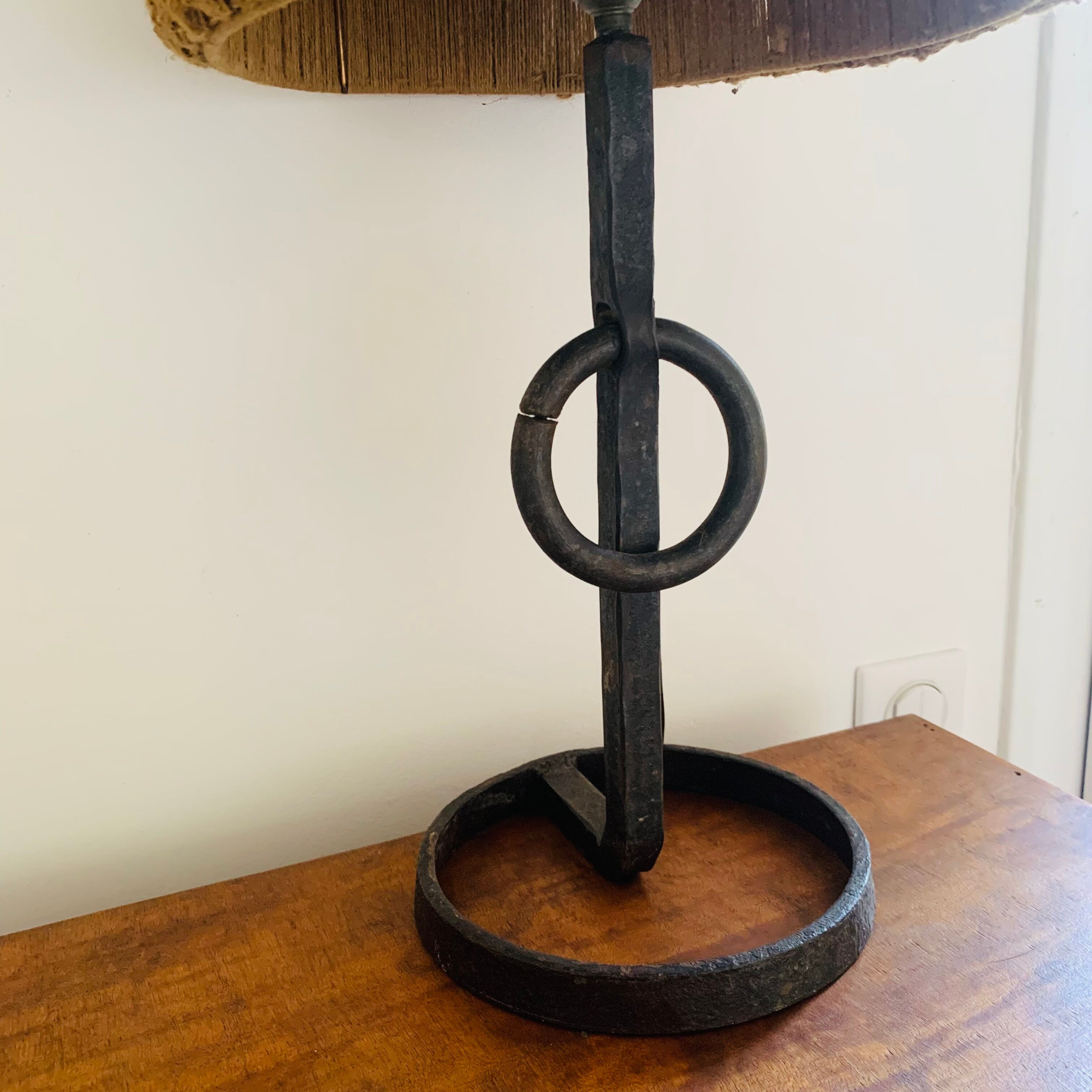 1950s wrought iron table lamp