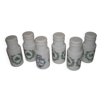 Apothecary style opaline jars