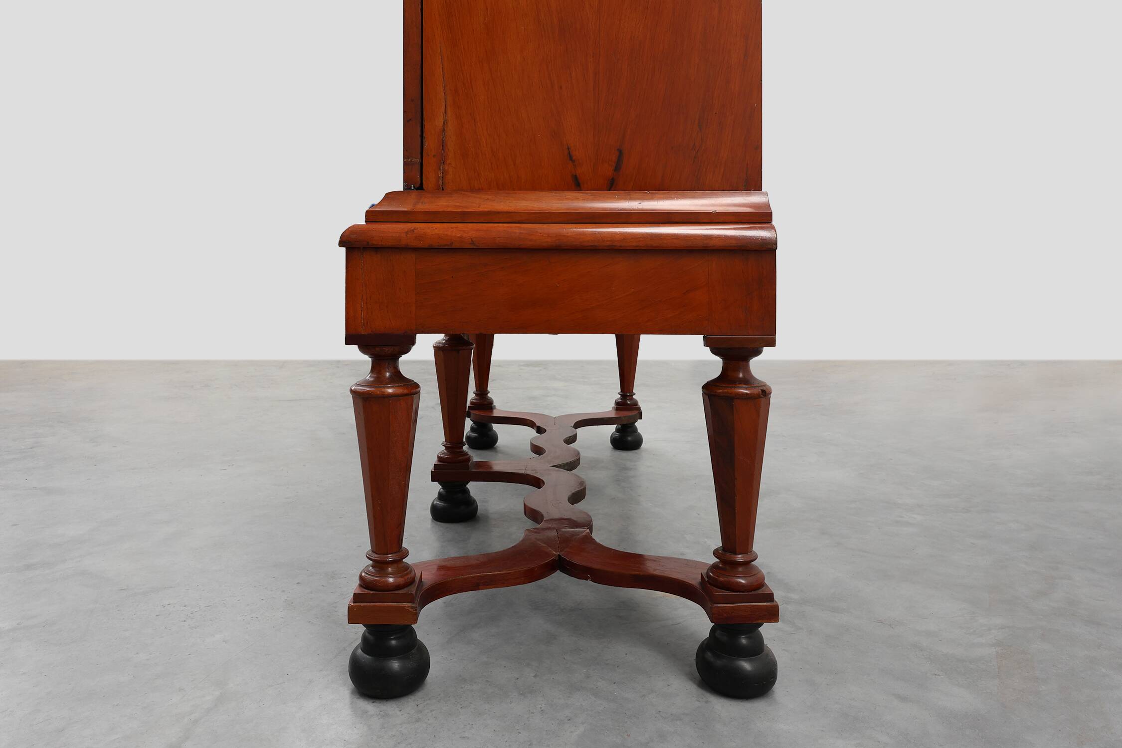 Antique William IV Style Walnut Display Cabinet, UK, 18th Century
