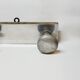 Retro vintage coat rack with 4 aluminum hooks on a wooden frame