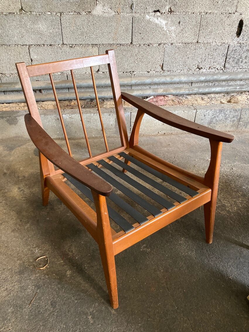 Pair of Scandinavian teak armchairs