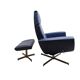 Leather arm chair with footstool