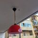 Vintage hanging lamp in red opaline of the 50/60