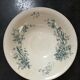Old dish type bowl on foot, earthenware Iron earth blue Longwy Cute Birds Ø 27 cm
