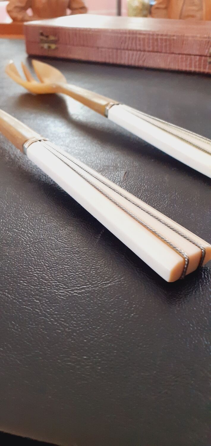 Art deco bakelite salad cutlery