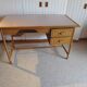 desk - wood-bamboo and woven wicker rattan - 2 drawers - large top - 80