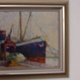 French Oil on Panel – “Port de Nice” by Elie Bernadac (1913–1999)