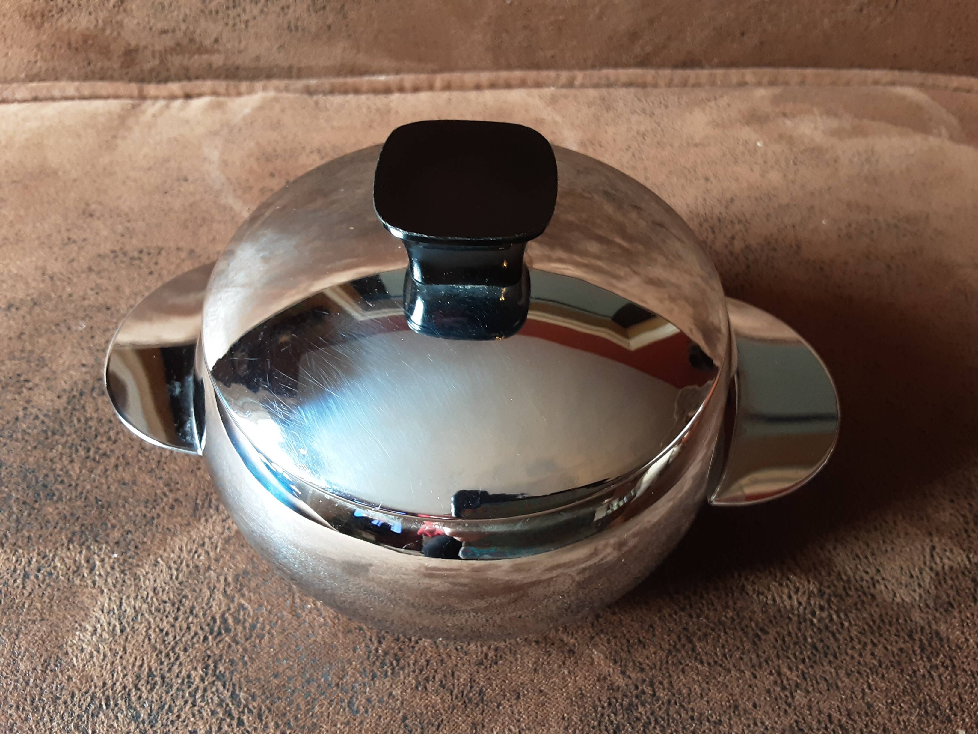 Vintage metal sugar bowl