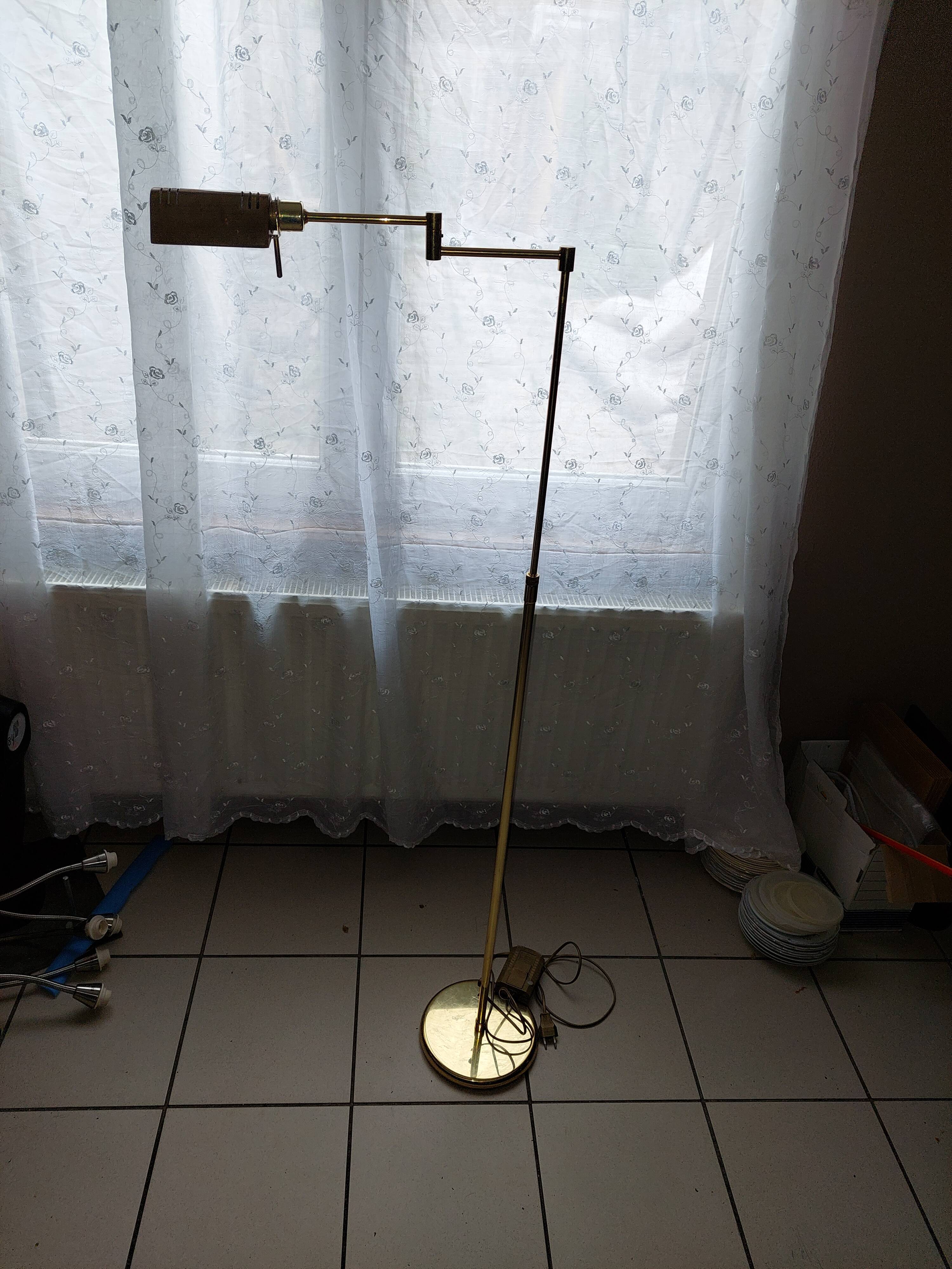Vintage brass e-reader floor lamp