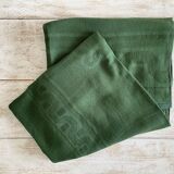 Antique dyed damask tablecloth - 10:12 place settings - 220x155 cm - Cotton