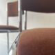 Pair of chrome and chestnut brown velvet chairs, 1970s design