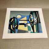 Lithographie signée "Albert Ferenz" Design 1950.