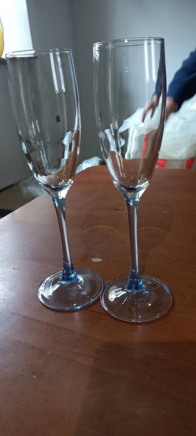 Lot de 2 fluttes pied bleu
