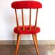 Vintage red furry chair