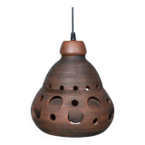 Suspended Japandi lamp in ceramic from the 60s/70s, vintage boho lamp.