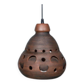 Suspended Japandi lamp in ceramic from the 60s/70s, vintage boho lamp.