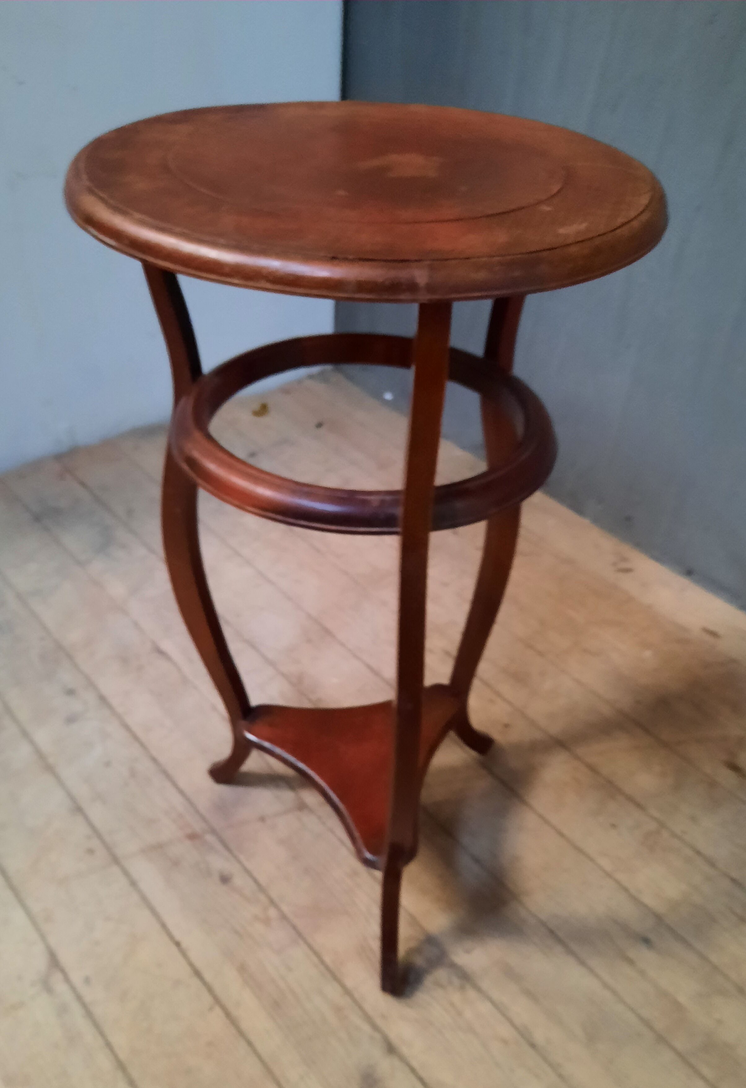 Varnished wood side table