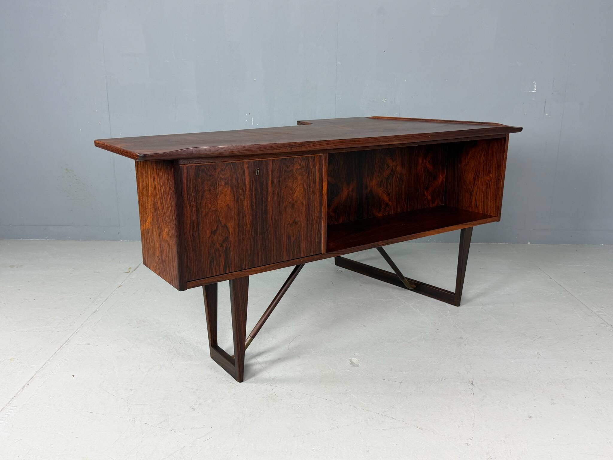 1960s Peter Løvig Nielsen 'Boomerang' Desk Hedensted Møbelfabrik