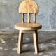Small child's chair in natural blond teak back with three bars