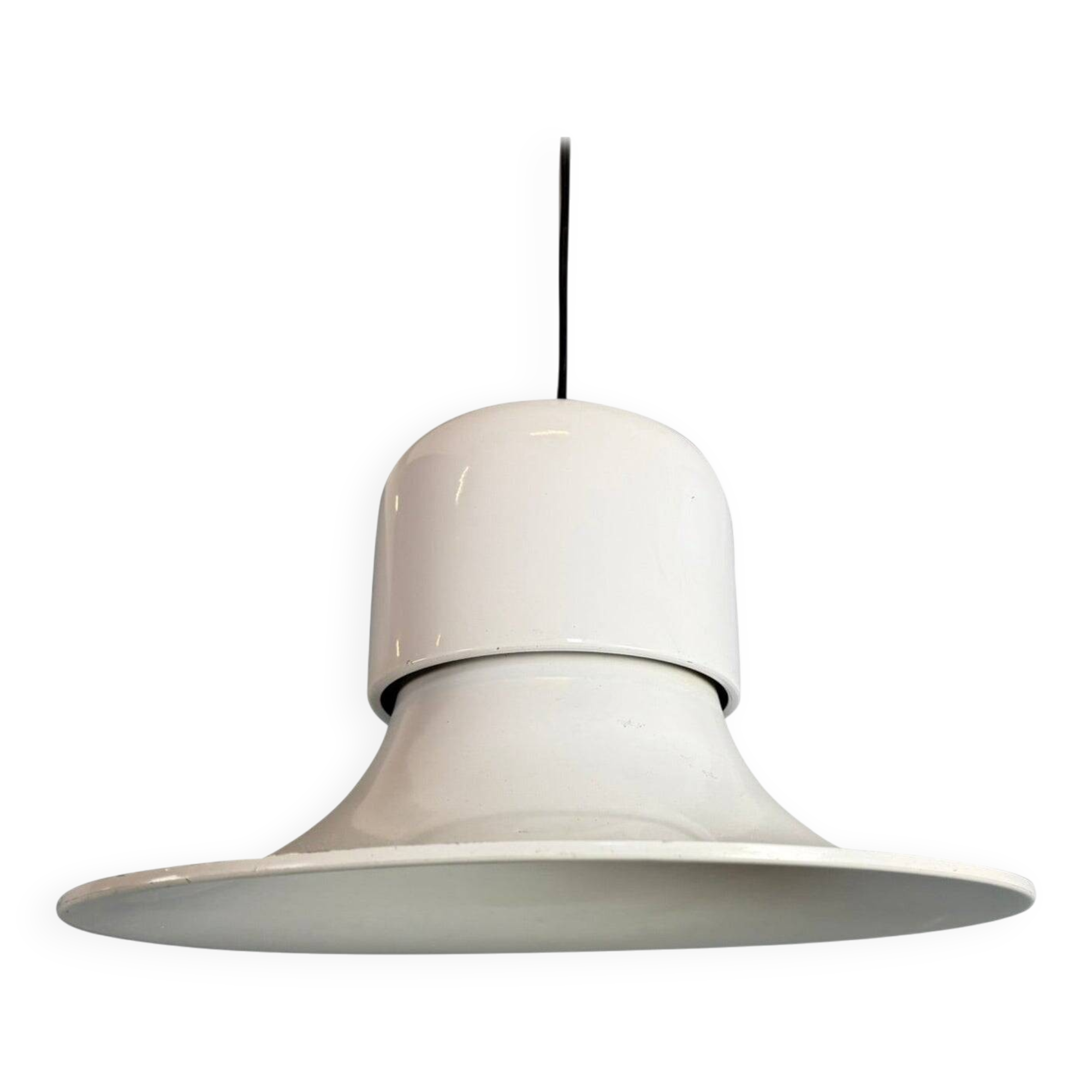 White 'Campana' hanging lamp by Joe Colombo for Stilnovo, Italy 1970s