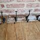 Solid teak coat hook with 4 double cast iron hooks