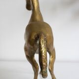 Vintage golden brass horse