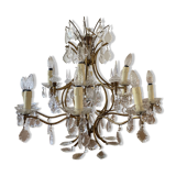 Lustre ancien cuivre et verre
