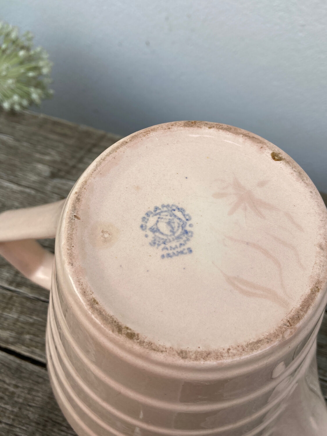 Saint Amand pitcher in powder pink ceramic