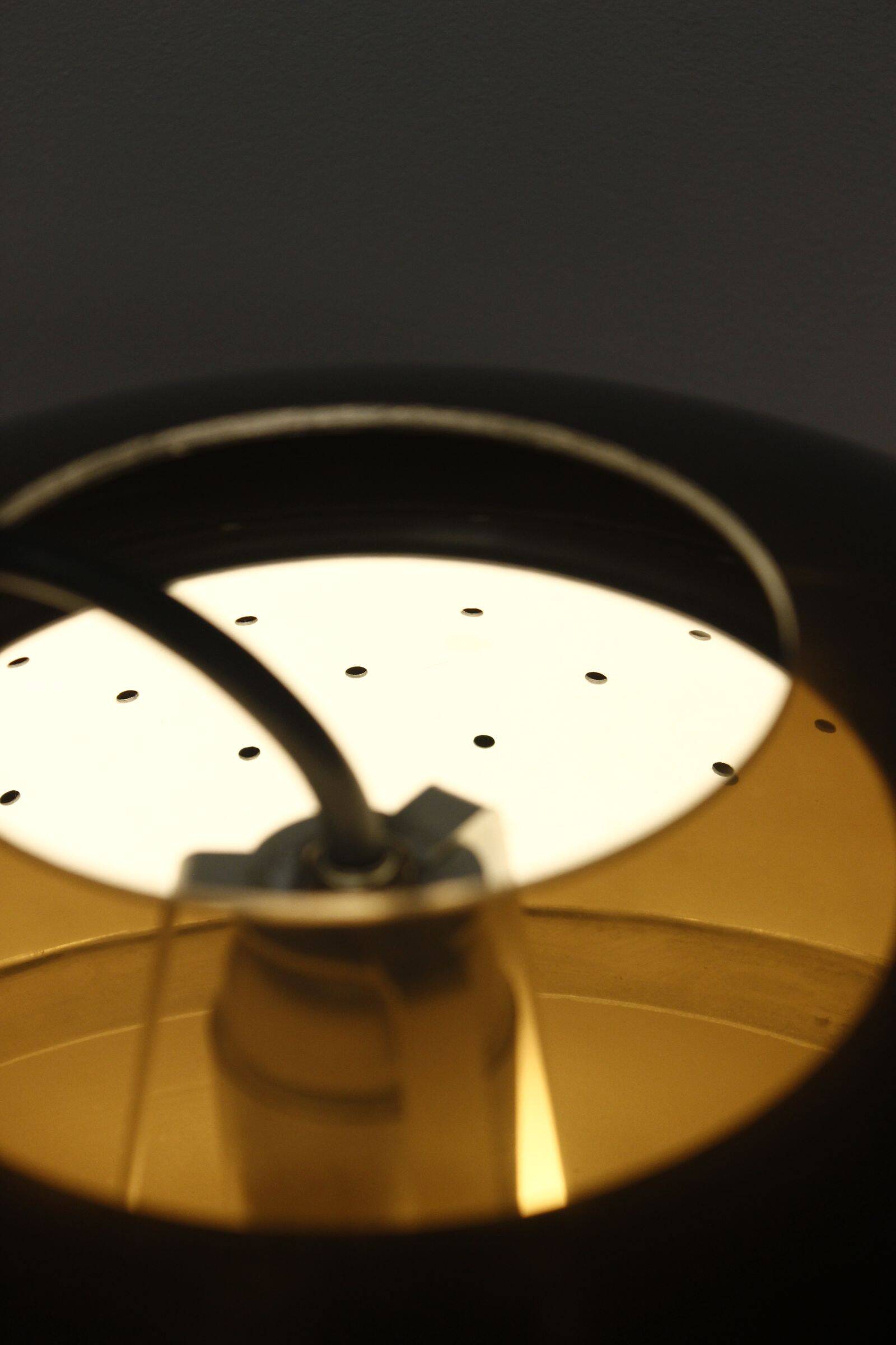 Space Age pendant chandelier smoked plexiglass & aluminum 1970s