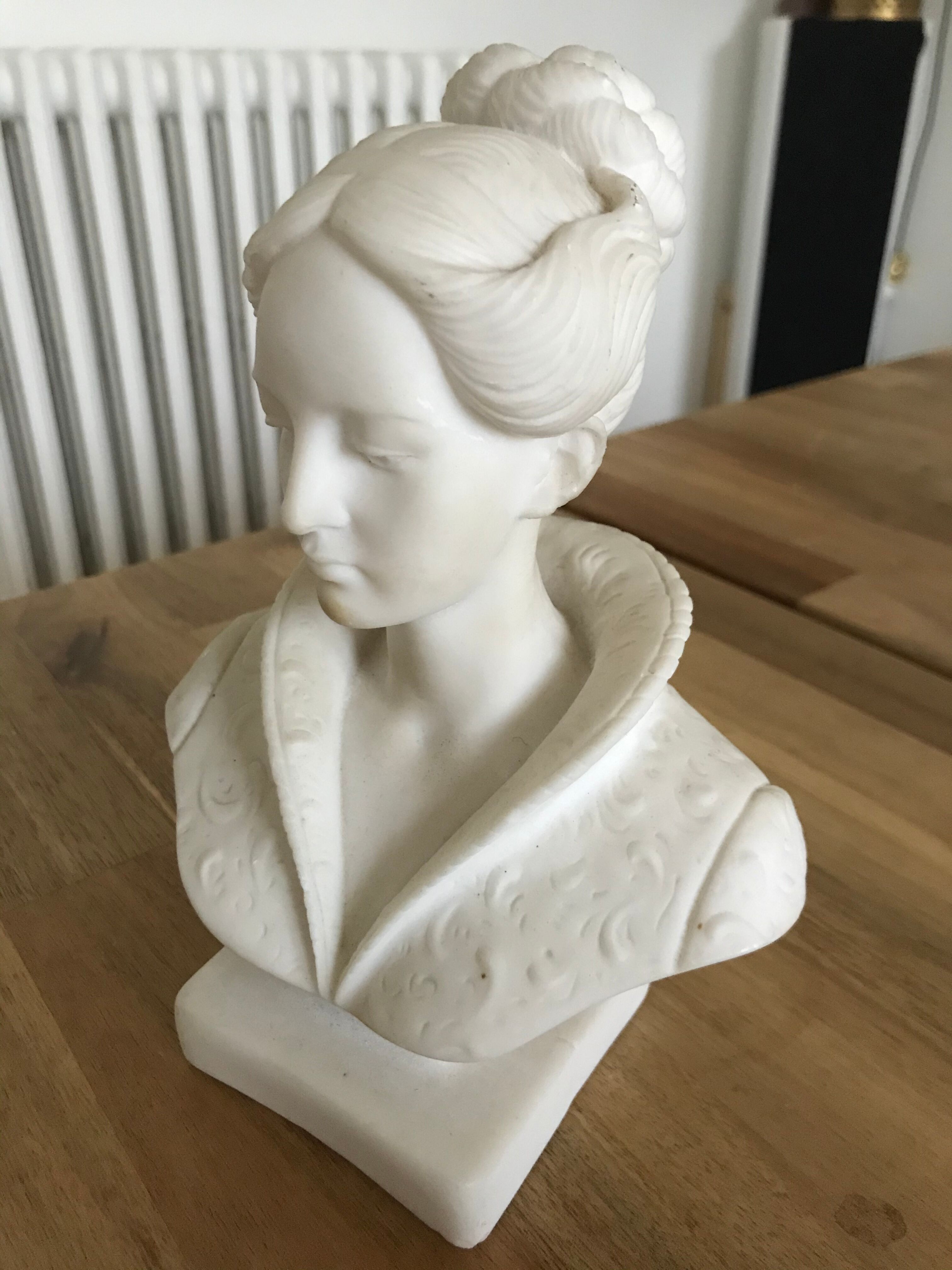 Female bust in plaster
