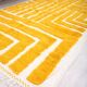Handmade pure wool rug in traditional yellow, size 150 x 250 cm.