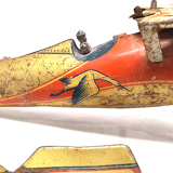 Old jep sheet metal airplane toy united France f252 stork squadron for part