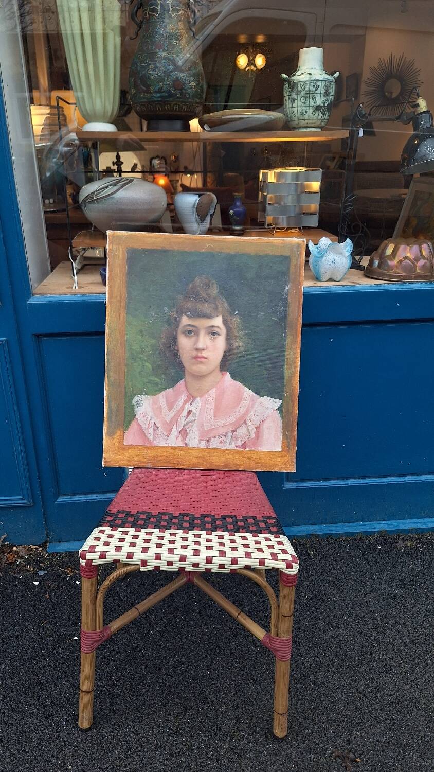 Portrait de jeune bourgeoise sur toile