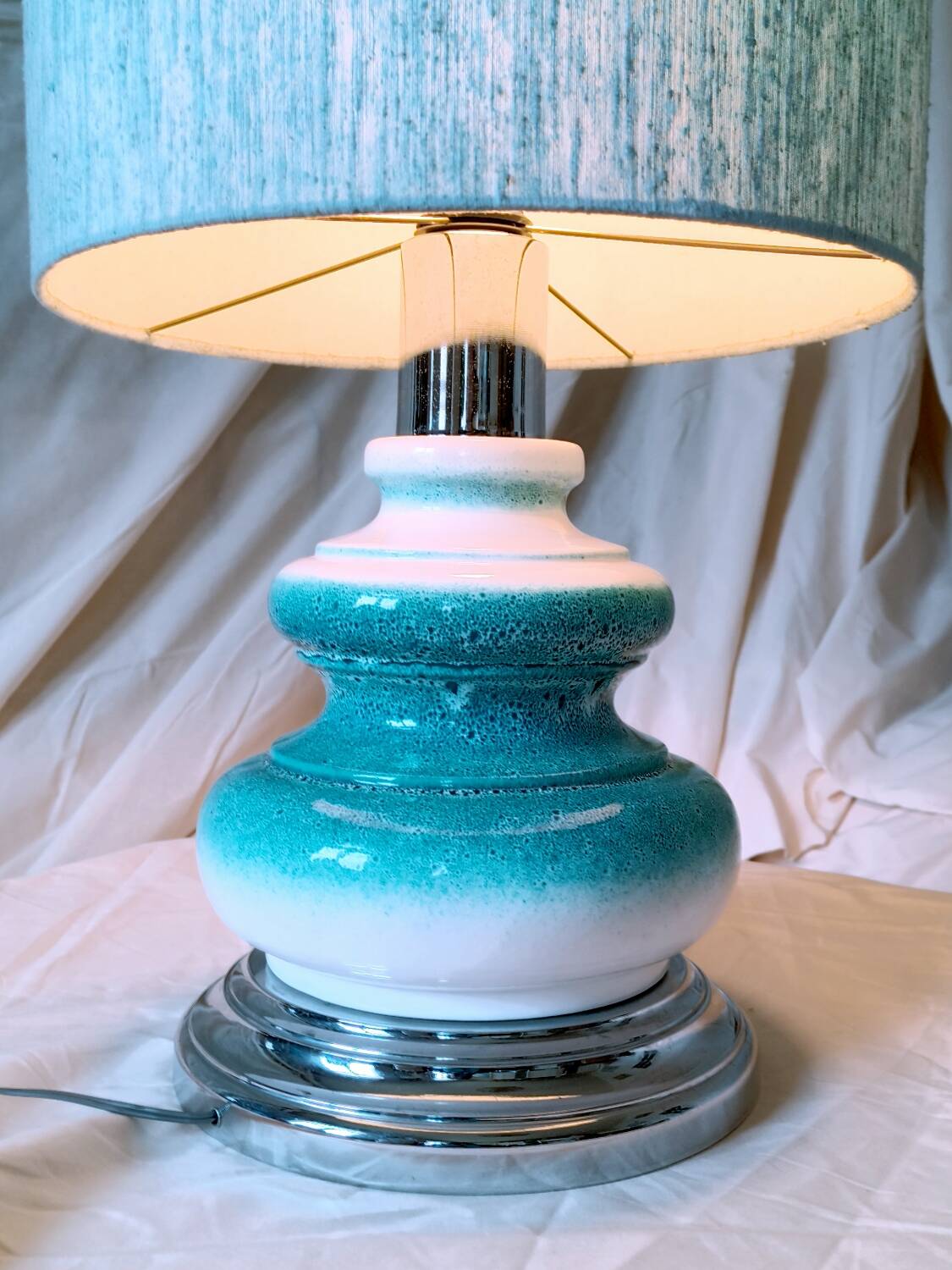 Ceramic and chrome lamp, 1970s