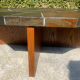 Brutalist octagonal coffee table from the 1970s in solid oak and slate.