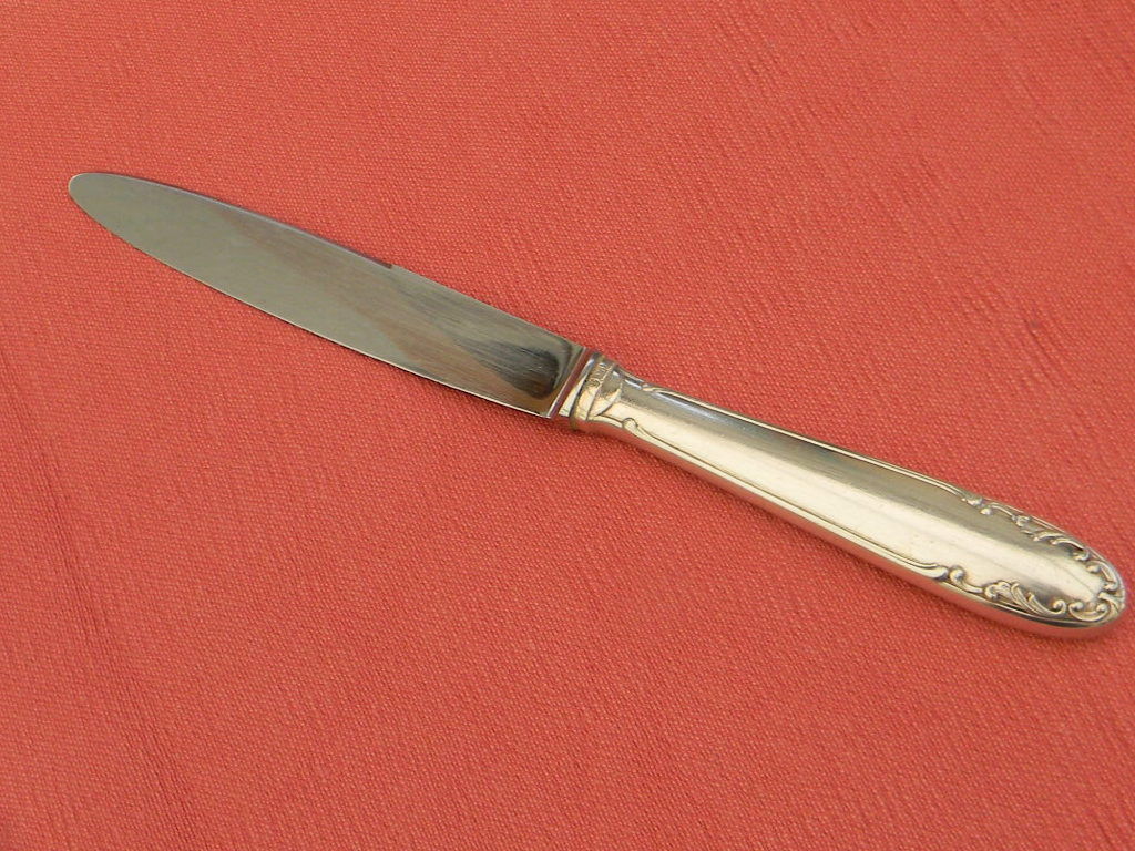 Set of 11 knives handle silver metal stainless steel blade