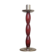Scandinavian candlestick, wood and chrome