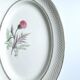 Vintage oval plate signed Moulin des Loups model Imperia pink flower